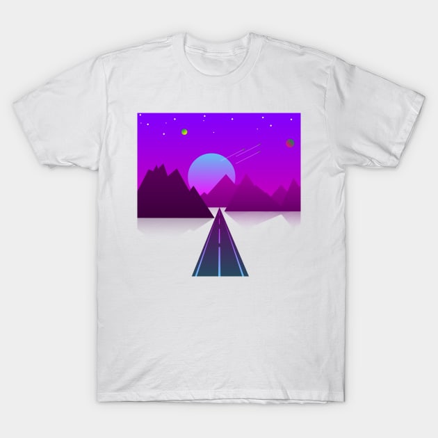 PLANETS AND STARS RETRO VINTAGE MINIMALIST T-Shirt by RENAN1989